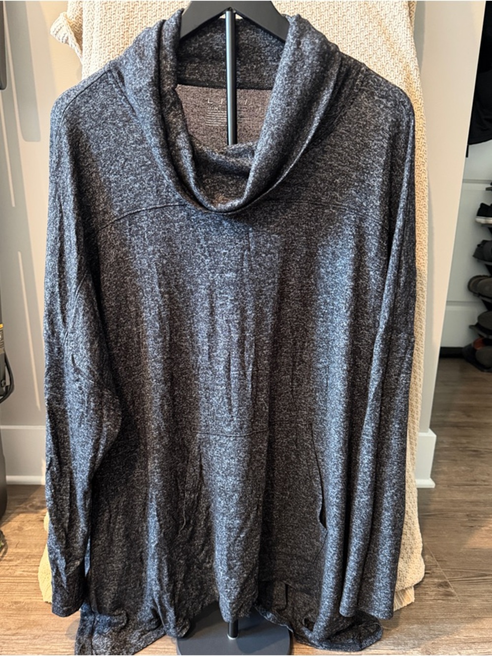 Lane Bryant Charcoal Gray Cowl Neck Pullover